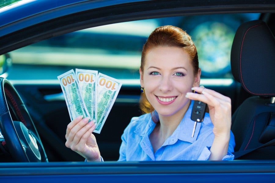 Customer getting car keys