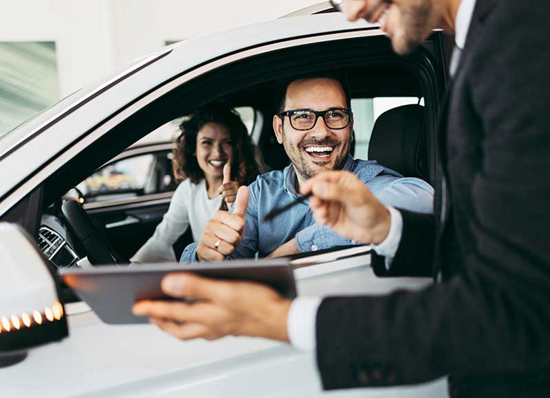 client with sales person